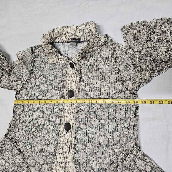 Damee Inc. Sheer Net Sequined Wired Collar Women Jacket Size XL Floral - Picture 12 of 13